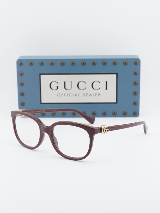 Gucci GG1075O 006 Square Eyeglasses – Burgundy 54mm main image 10